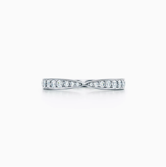 Argolla en platino de diamantes 1.8mm