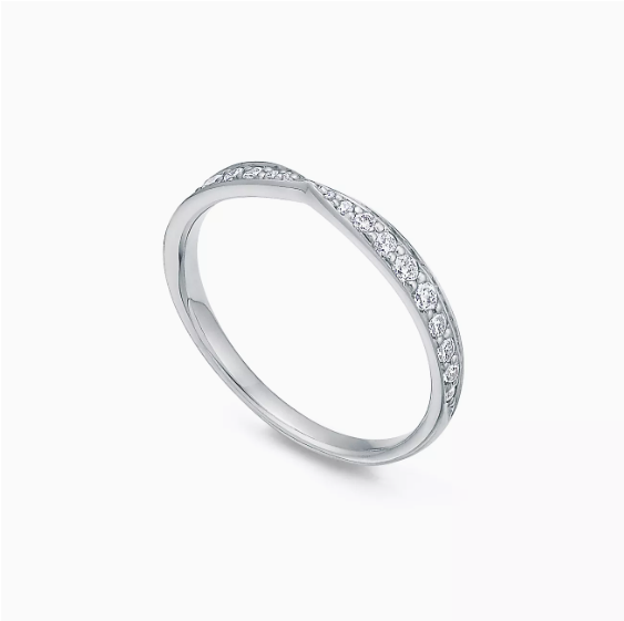 Argolla en platino de diamantes 1.8mm